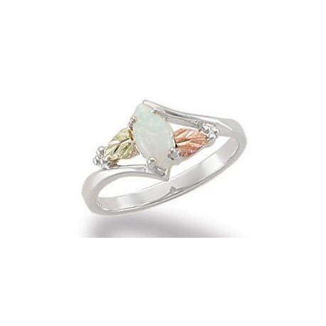Black Hills Sterling and 12K Gold Ring with Opal