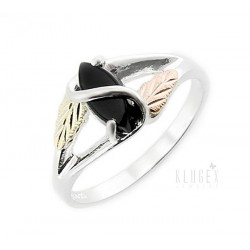 Black Hills Sterling and 12K Gold Ring with Onyx