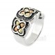 Black Hills Gold Sterling Silver Ring with 12K Gold 