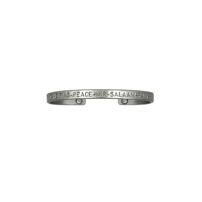 Sergio Lub Magnetic Cuff Bracelet - Magnetic Peace Silver - jewelry.farm
