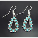 Native American Sterling Silver Earrings with Turquoise