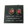Southwestern Sterling Silver Earrings with Coral