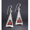 Native American Sterling Silver Earrings w Coral