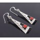 Native American Sterling Silver Earrings w Coral