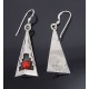 Native American Sterling Silver Earrings w Coral