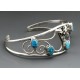 Native American Cuff Bracelet with Turquoise