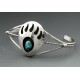 Sterling Silver Bear Paw Cuff Bracelet with Turquoise