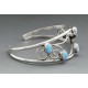 Native American Sterling Cuff Bracelet with Blue Opal