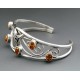 Native American Sterling Cuff Bracelet with Amber