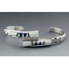 Native American Sterling Cuff Bracelet with Inlay