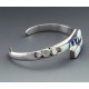 Native American Sterling Cuff Bracelet with Inlay