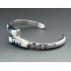 Native American Sterling Cuff Bracelet with Inlay