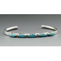 Sterling Silver Cuff Bracelet with Turquoise