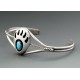 Sterling Silver Bear Paw Cuff Bracelet with Turquoise