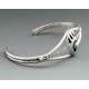 Sterling Silver Bear Paw Cuff Bracelet with Turquoise