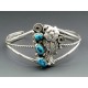 Native American Sterling Silver Cuff Bracelet with Turquoise