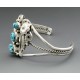 Native American Sterling Silver Cuff Bracelet with Turquoise