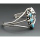 Native American Sterling Silver Cuff Bracelet with Turquoise
