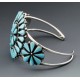 Zuni Sterling Silver Cluster Cuff Bracelet with Turquoise