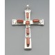 Native American Cross Pendant with Coral