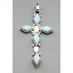 Native American Cross Pendant with Opal