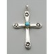 Small Southwestern Cross Pendant with Turquoise