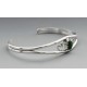Sterling Silver Cuff Bracelet with Malachite