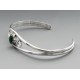 Sterling Silver Cuff Bracelet with Malachite