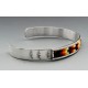 Native American Sterling Silver Cuff Bracelet with Beads