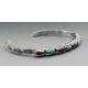 Native American Sterling Silver Cuff Bracelet with Turquoise and Coral