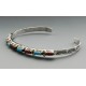 Native American Sterling Silver Cuff Bracelet with Turquoise and Coral