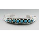 Native American Sterling Silver Cuff Bracelet With Turquoise