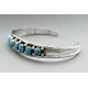 Native American Sterling Silver Cuff Bracelet With Turquoise