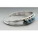 Native American Sterling Silver Cuff Bracelet With Turquoise