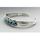 Native American Sterling Silver Cuff Bracelet With Turquoise