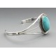 Southwestern Sterling Silver Cuff Bracelet with Turquoise