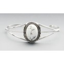 Southwestern Sterling Silver Cuff Bracelet with Howlite