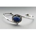 Native American Sterling Silver Cuff Bracelet with Lapis