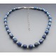 Sterling Silver Lapis Graduated Nugget Necklace