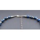 Sterling Silver Lapis Graduated Nugget Necklace