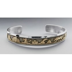 Southwestern Sterling Silver and 12K Gold Filled Cuff Bracelet