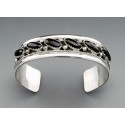 Southwestern Sterling Silver Cuff Bracelet with Onyx