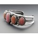 Southwestern Sterling Silver Cuff Bracelet with Peruvian Opal