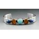 Sterling Silver Cuff Bracelet with Gemstones