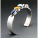 Sterling Silver Cuff Bracelet with Gemstones