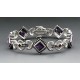 Sterling Silver Bracelet with Amethyst and Garnet