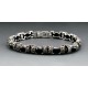 Sterling Silver Bracelet with Marcasite and Onyx 