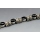 Sterling Silver Bracelet with Marcasite and Onyx 