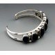 Sterling Silver Cuff Bracelet with Onyx