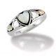 Black Hills Sterling and 12K Gold Heart Ring with Opal